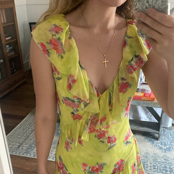 Ruffled Floral Georgette Maxidress - Picture 4 of 6